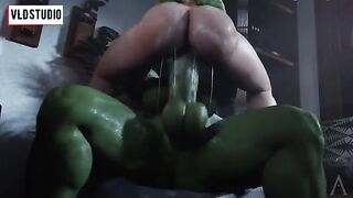 Hentai futanari action with Marvel heroes, featuring intense 3D animation