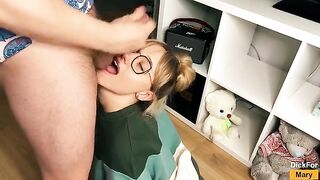 A blowjob is not like carrying bags, especially for a horny stepsister