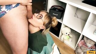 A blowjob is not like carrying bags, especially for a horny stepsister