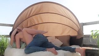 The couple has an intimate, passionate sex session at home