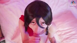 Mikasa Ackerman gets her pussy railed and receives a cumshot on her face
