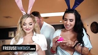 Two Easter Bunnies getting fucked while preparing for the holiday in a taboo twist