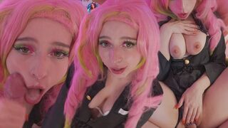 Mitsuri Kanroji from Demon Slayer gets her pussy filled with cock and cum