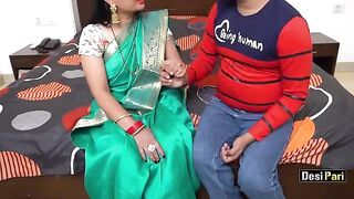 Desi Pari teaches English to a boy and fucks with him hard