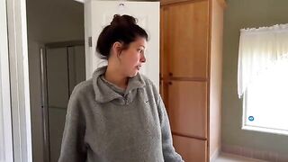 The couple tries to negotiate with the pregnant landlady for a better deal