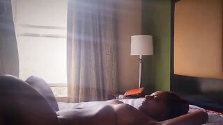 A cute crybaby girl caresses herself and gets a female orgasm