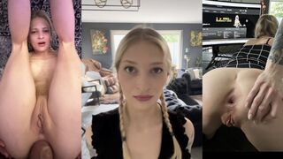 Beautiful German girl gets her tight ass gapped and stuffed with cock