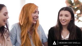 Two shy girls tried lesbian sex, but it didn’t go as planned until a busty woman’s three-way solution worked