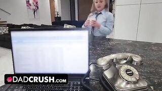 Thick blonde stepdaughter Eva Nyx gets her pussy filled