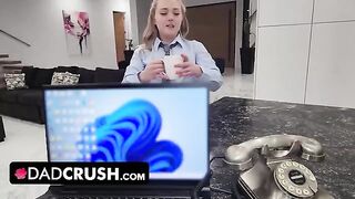 Thick blonde stepdaughter Eva Nyx gets her pussy filled