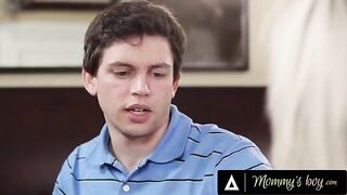 A busty mom, Nina Elle, gets her pussy railed hard by a big-dicked stepson