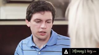 A busty mom, Nina Elle, gets her pussy railed hard by a big-dicked stepson