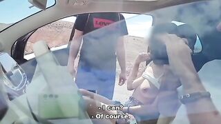 Passer-by gets his dick jerked off by a stranger in public
