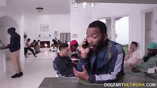 Harley King, the blonde bombshell from Topeka, Kansas, takes on 17 guys in an intense blowbang scene