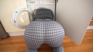 A step sister is asking for help after getting stuck in the washing machine