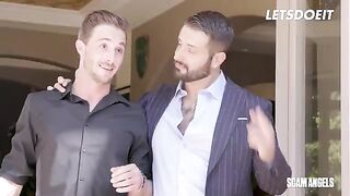 Two hot MILFs sharing cock with a lucky football player