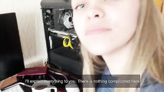 The cute Polly Dollie studies anatomy with her boyfriend in an intimate session