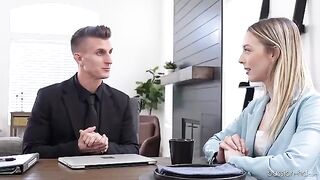 Skinny Lily Larimar gets fucked hard to get the job