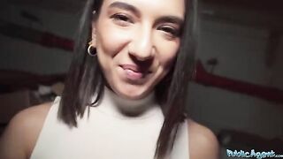 A sexy biology student, a beautiful European brunette, got fucked publicly