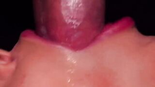 Best condom milking blowjob with cum in mouth ASMR