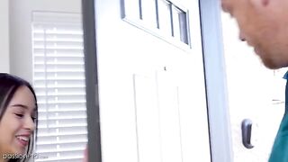 Skinny brunette teen Dakota Tyler gets crushed by a big dick in HD passion