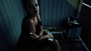 The confused baby waited for the train and got a cock, creampie, and cum on her face