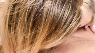 Tattoed step sister gets her pussy eaten by two guys in a threesome