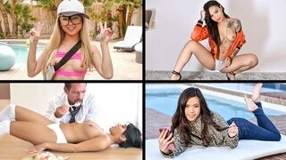 Little Asian beauties in a hot compilation with Ember Snow, Honey Gold, Lulu Chu, and Vina Sky