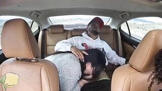 Frecklemonade gets a quick car creampie on an Uber ride with Tokyo Leigh