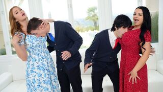 Pervert stepsons learn how to fuck from pervert stepmoms in 4K