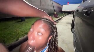 Married woman gets banged in the parking lot for cock