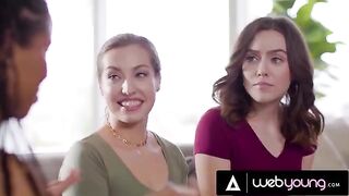 A girl from the city, Kira Noir, gets intimate with her surprised neighbors