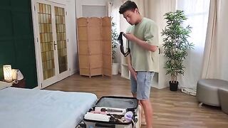 I caught my foreign friend wanking in my undies, and things got steamy!