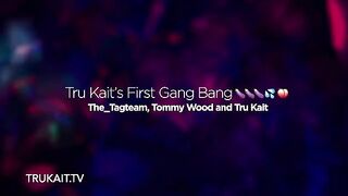 First gang bang experience for the sexy Latina Tru Kait