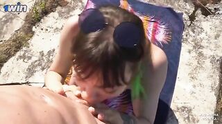 Nudist had to fuck the guard of the fort to pass by