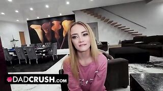 Step-daughters compete to ride daddy’s cock in steamy scene