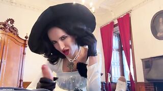 A sexy cosplay of Lady Dimitrescu from Resident Evil Village gets wild