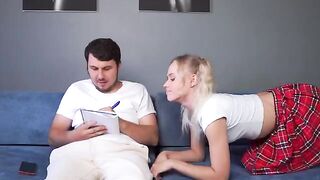 I helped my stepsister with homework, she sucked my dick for it