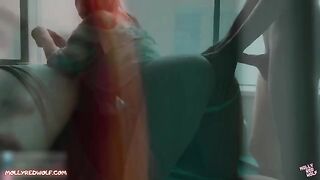 A red-haired realtor had a sweet encounter with a client, ending in a creampie
