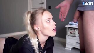 Horny stepmom can’t resist sucking and fucking my cock