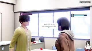 3D hentai school girl Yuna has sex with room girl part 2
