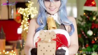 Merry Christmas with sweet Ganyu Sia Siberia in a sensual solo performance