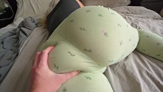 The man fucked a girl with a thick ass in doggy style position