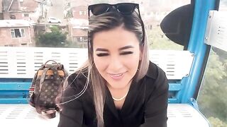 A girl has sex with her stepbrother's friend while riding the cable car