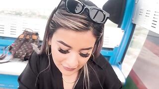 A girl has sex with her stepbrother's friend while riding the cable car