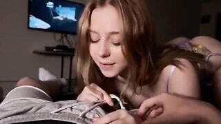 A cute girl made a surprise for her boyfriend that turned very hot