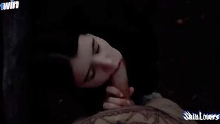 A zoomer guy got his dick sucked by a hot slut in the forest