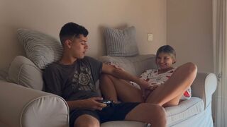 A stepsister is stopping the game until she gets fucked
