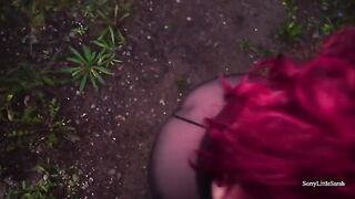 A sexy girl from the forest was fucked in her ass outdoors