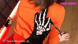 White Mask pushed cock into nerdy girl Velma in a kinky Halloween twist
